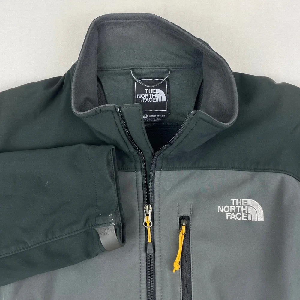 The North Face Mens Apex Bionic Softshell Jacket Grey Black Full Zip Medium